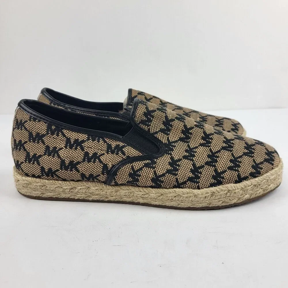 MICHAEL KORS Lenny Logo Jacquard Slip-On Espadrille Size 7M